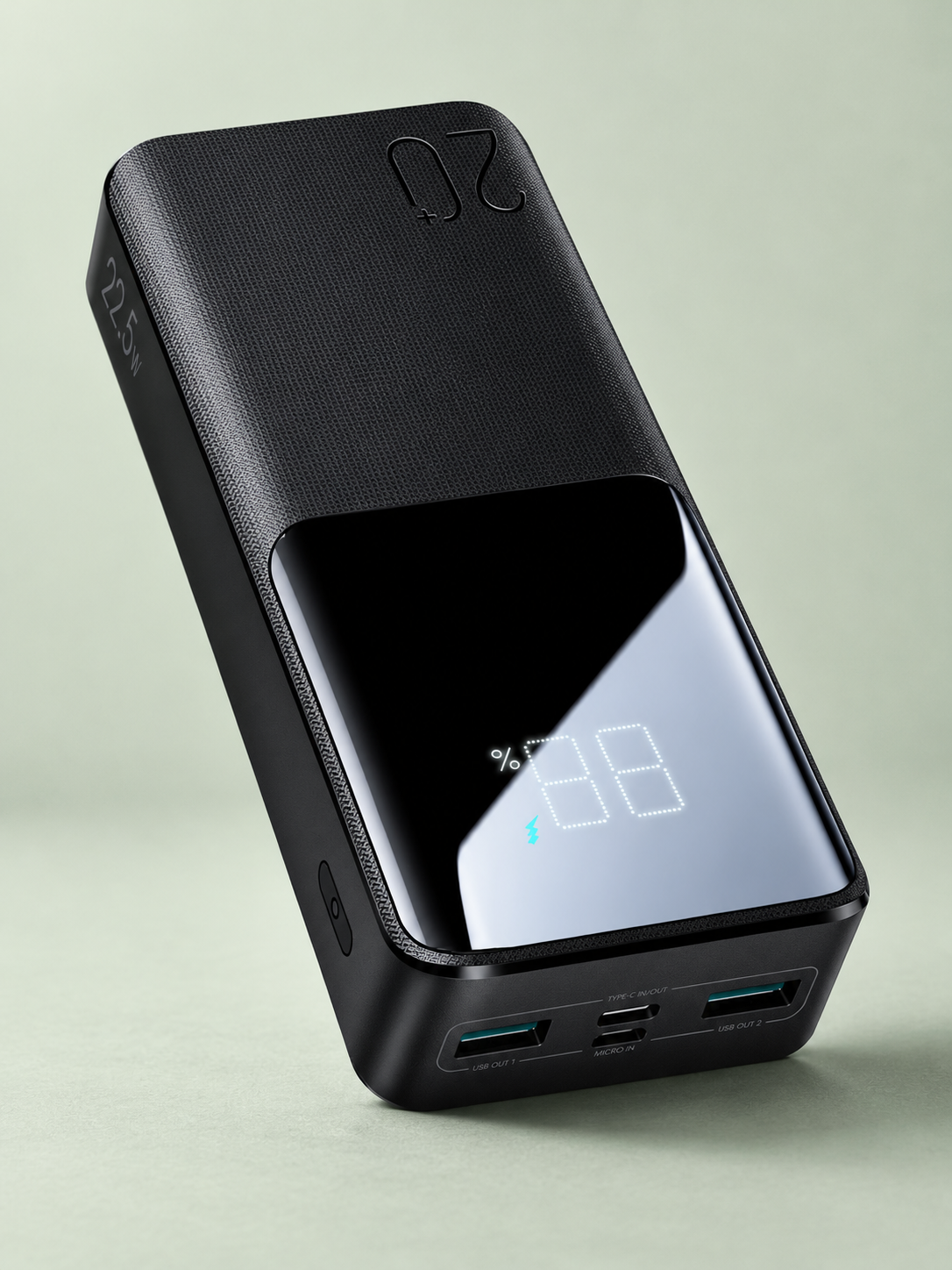 Power Bank - Joyroom - JR-QP192 - 20000 mAh in Schwarz · Produktlinieninszenierung