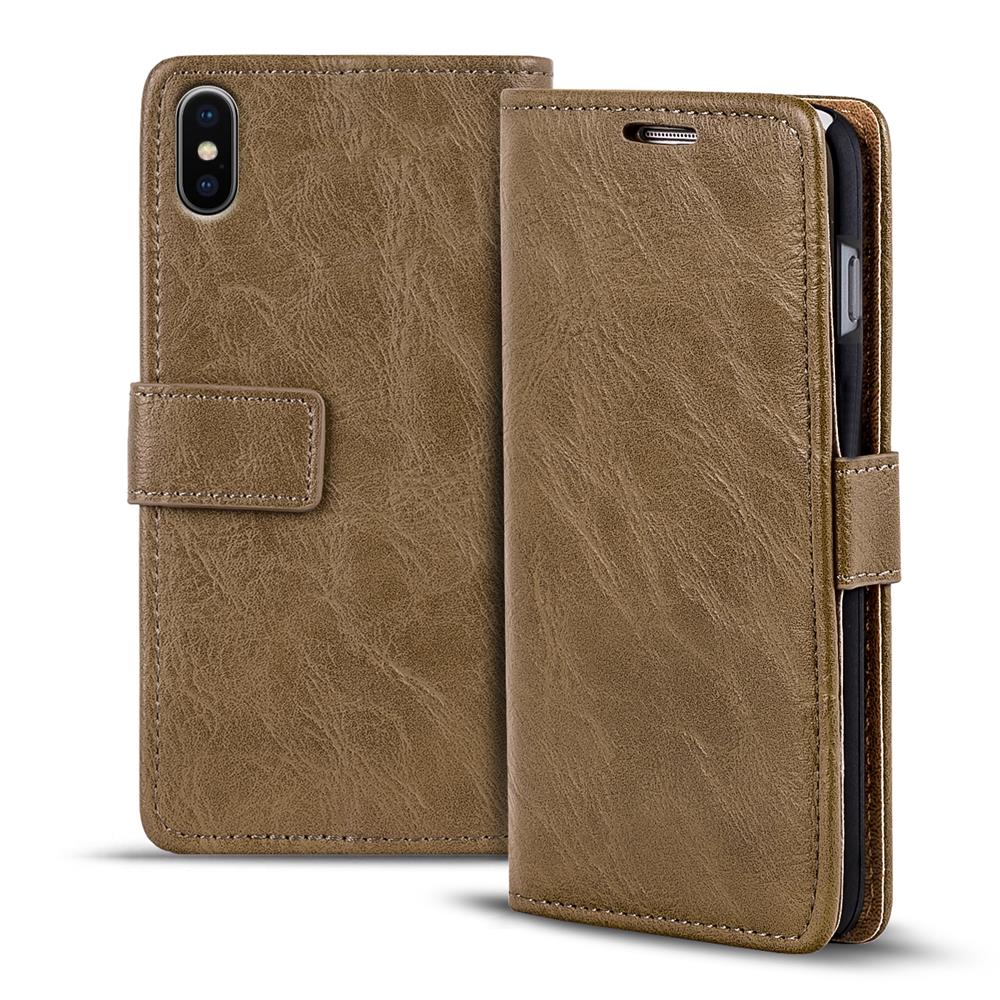 Retro Wallet für Apple iPhone XS Max in Mocca