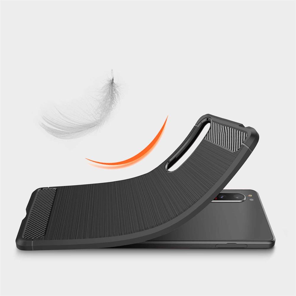 Carbon Brush TPU für Sony Xperia 5 III in Schwarz