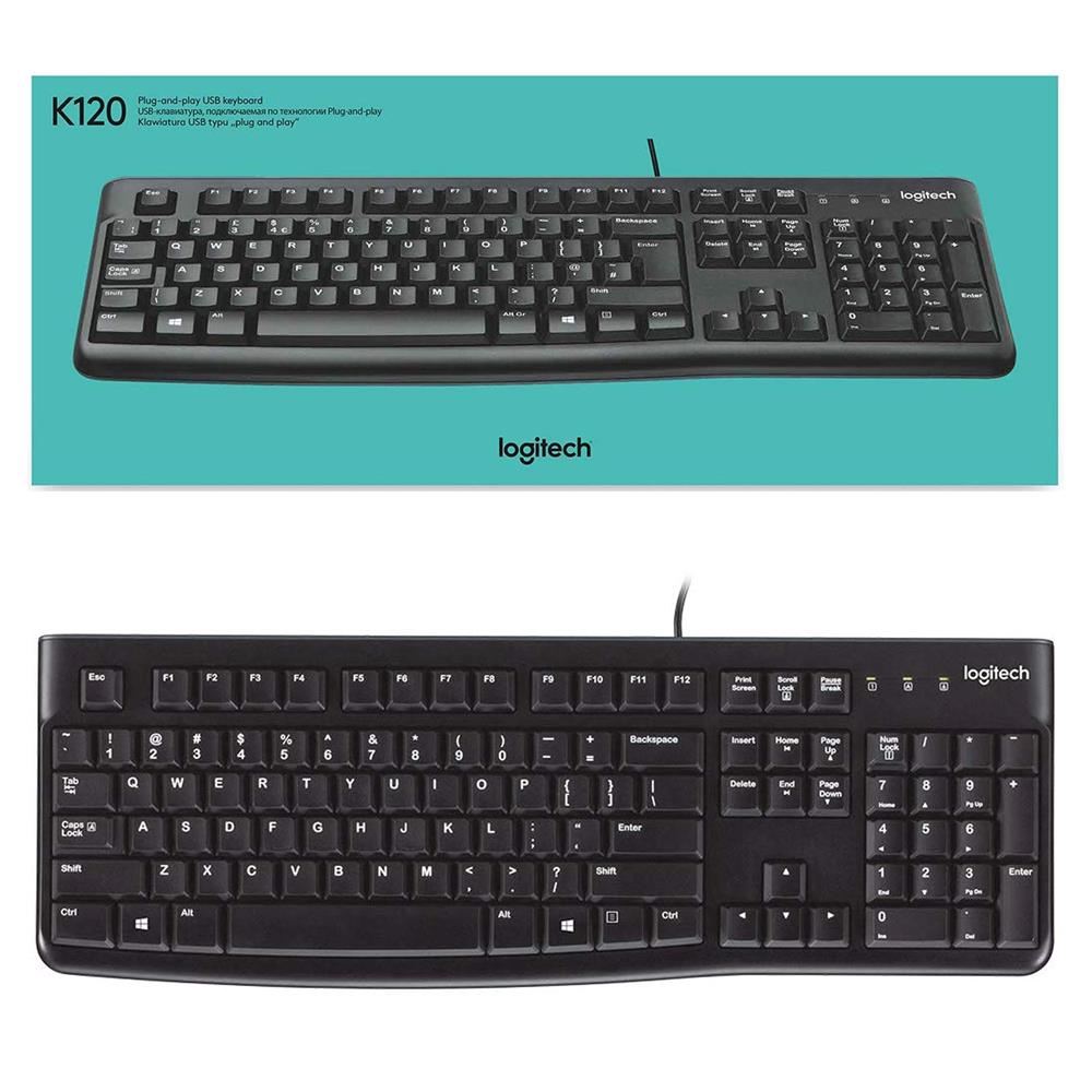 PC-Tastatur LOGITECH K120 in Schwarz