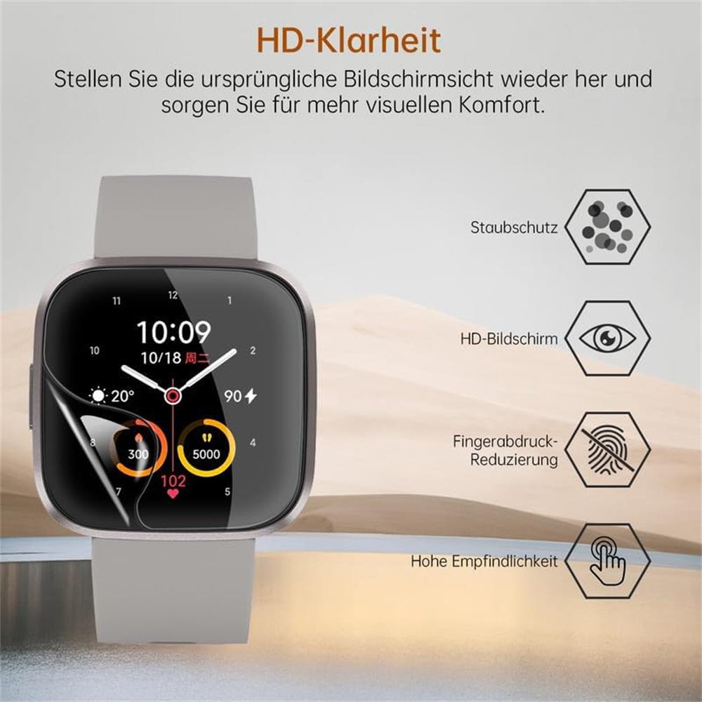 Clear Schutzfolie für Fitbit Versa / 2 im 6er Pack
