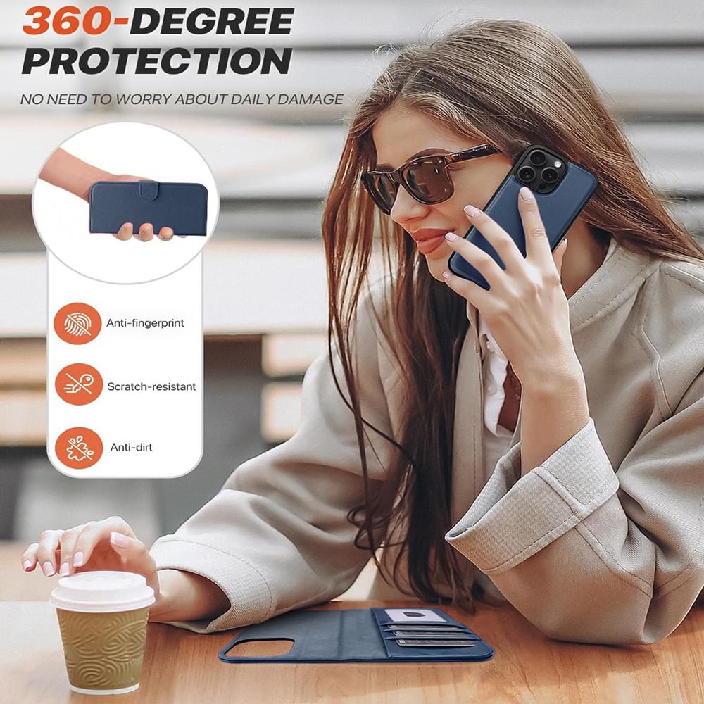 Magnetic Wallet für Apple iPhone 16 Pro Max in Blau