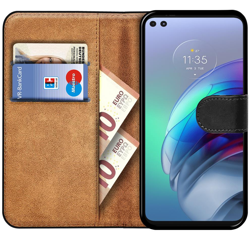 Basic Wallet für Motorola Moto G100 in Schwarz