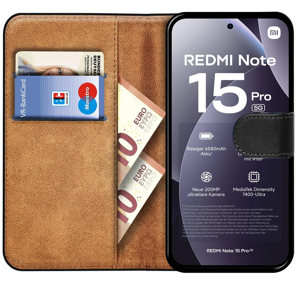 Basic Wallet für Xiaomi Redmi Note 15 Pro 5G in Schwarz