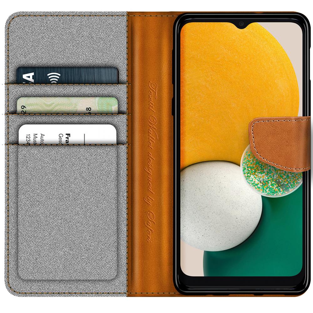 Textil Wallet für Samsung Galaxy A13 5G / A04s in Grau