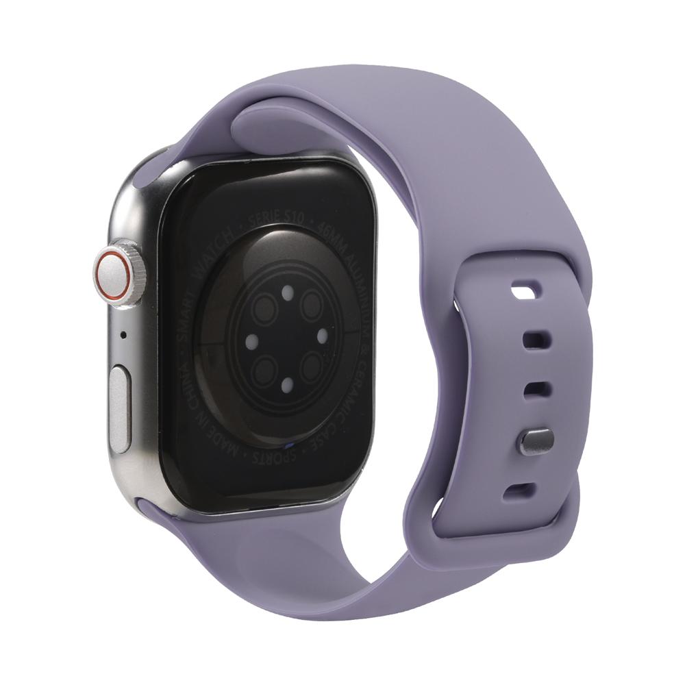 Silikonarmband Butterfly Apple Watch 1-11/SE1-3/Ultra1-3 - 42/44/45/49mm in Lavendelgrau - Größe L