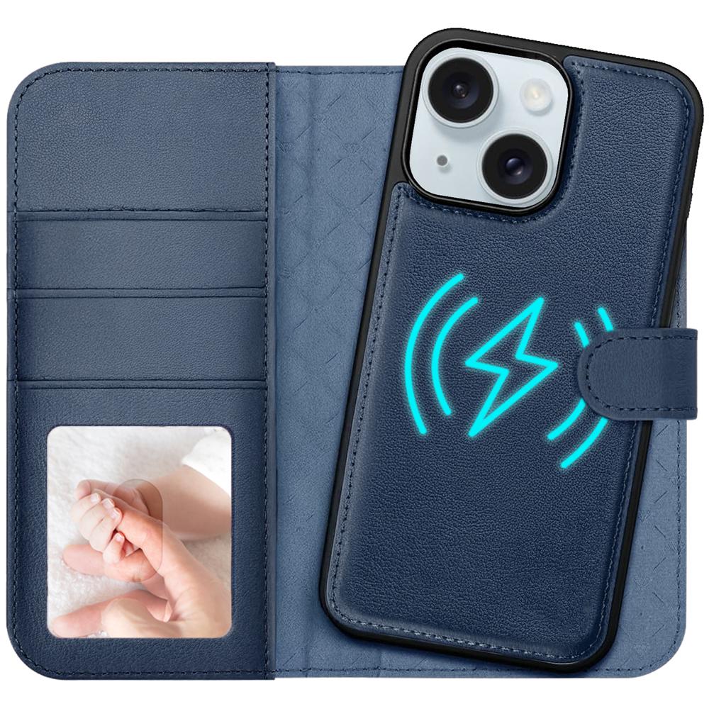Magnetic Wallet für Apple iPhone 15 in Blau