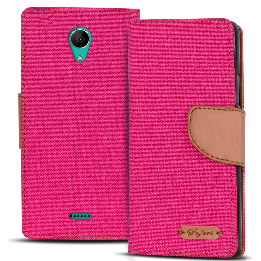 Textil Wallet für Wiko Freddy in Pink