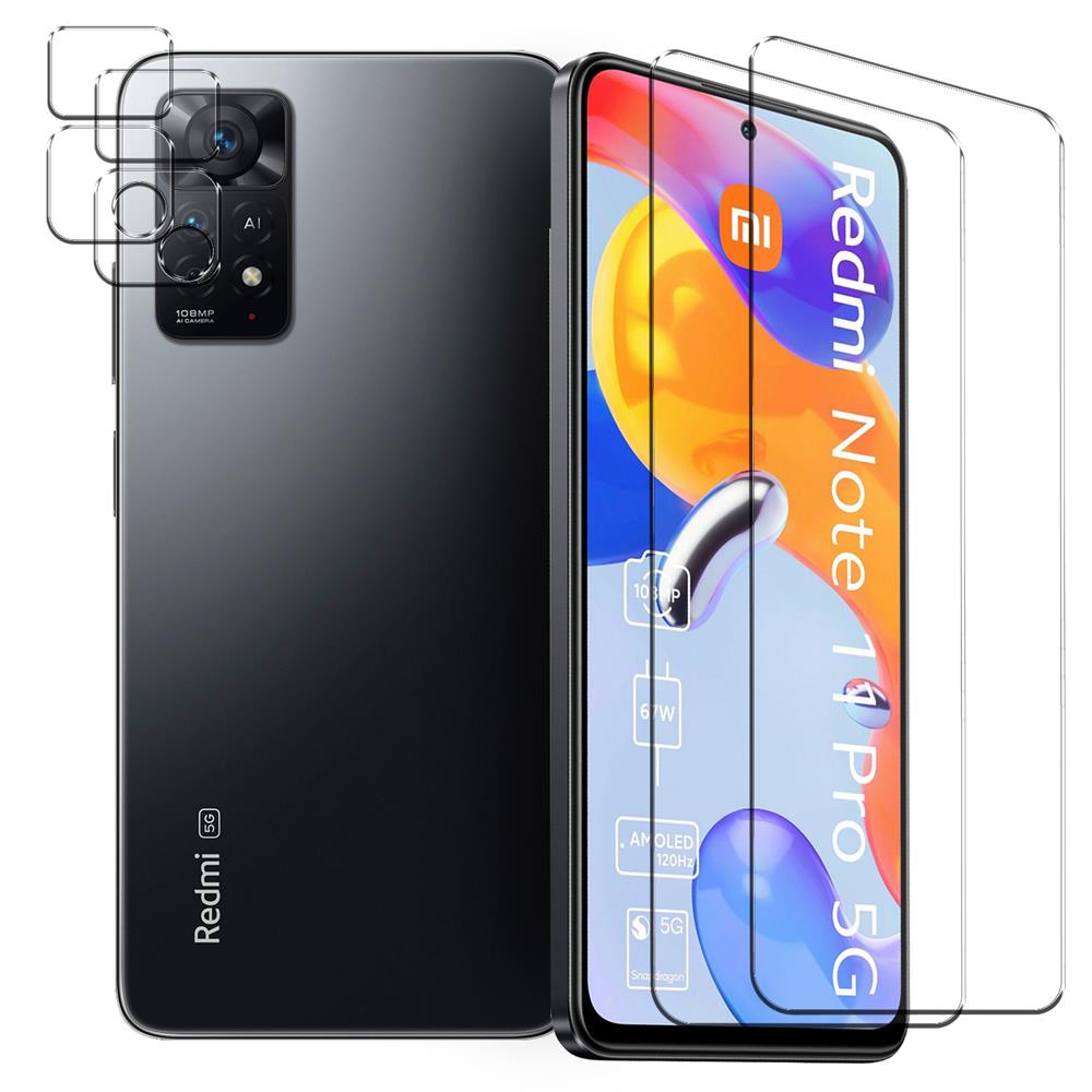4in1 Glas Set für Xiaomi Redmi Note 11 Pro / 5G