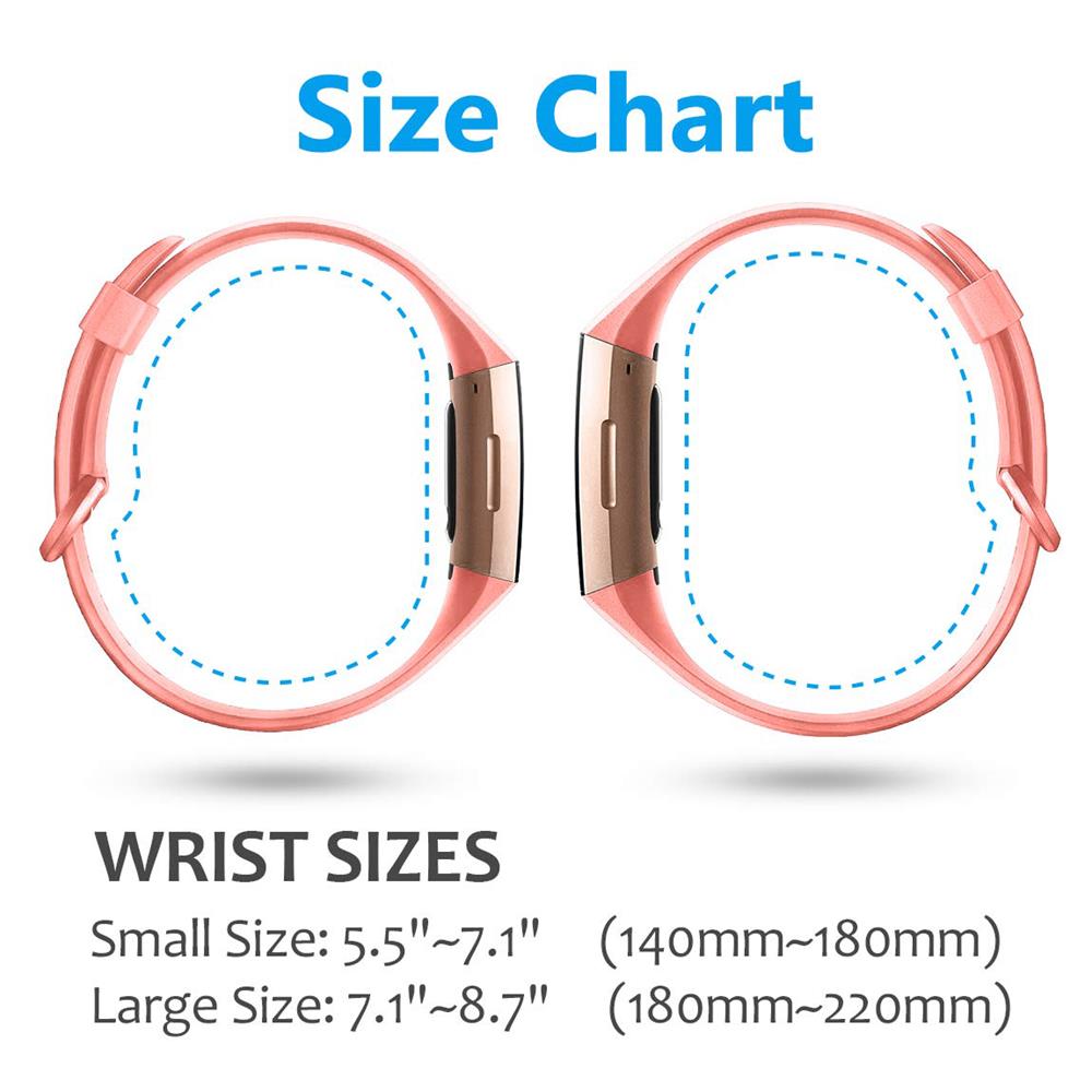 Fitnessarmband TPU für Fitbit Charge 3 / 4 - Größe S in Rosa