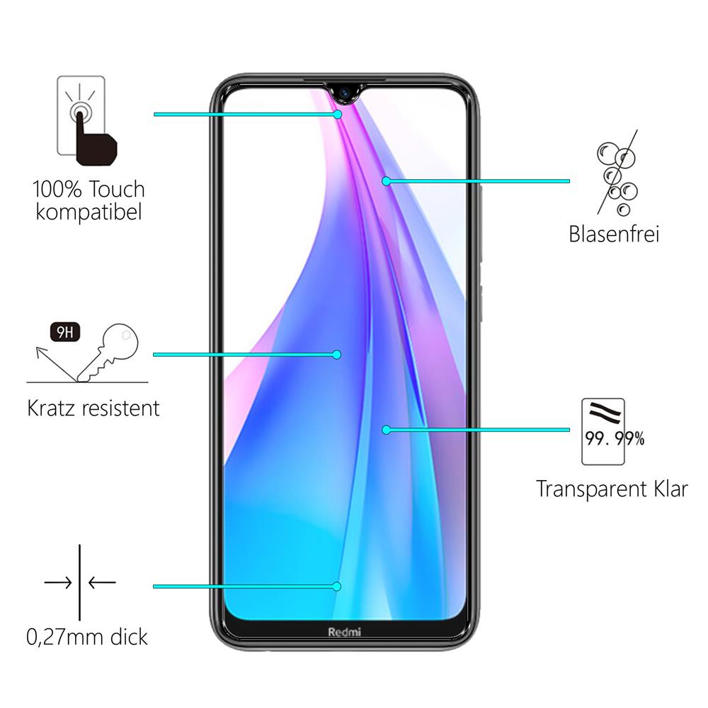 Glas 2in1 für Xiaomi Redmi Note 8T