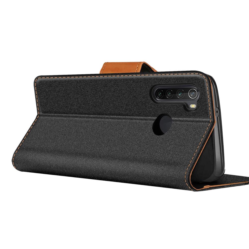 Textil Wallet für Xiaomi Redmi Note 8T in Schwarz