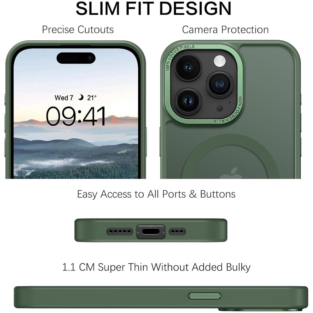 Frame Case für Apple iPhone 16 Pro Max in Grün