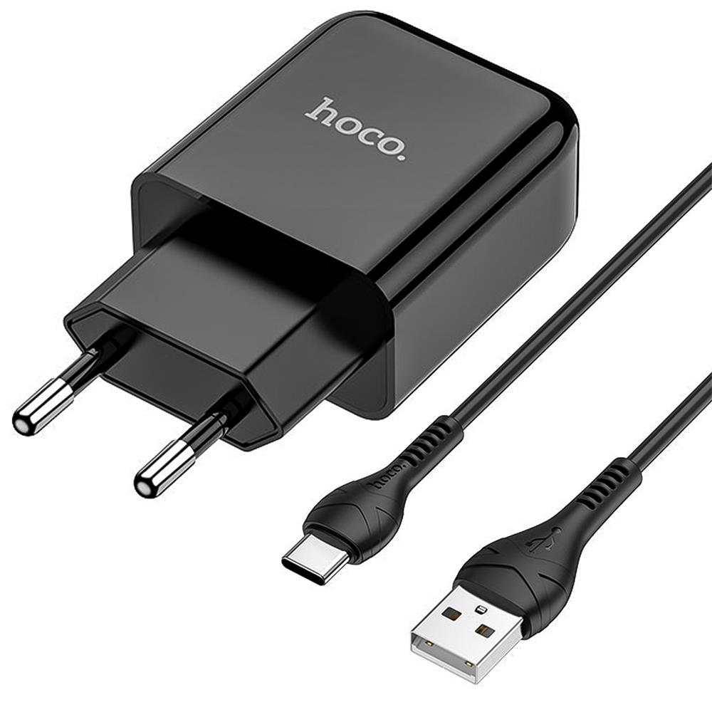 Netz-Ladegerät Hoco - N2 Typ C in Schwarz