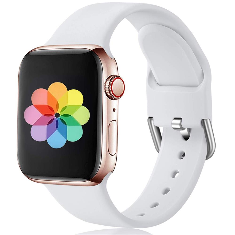 Fitnessarmband TPU für Apple Watch 1-9 - 42/44/45 - Gr. S in Weiss