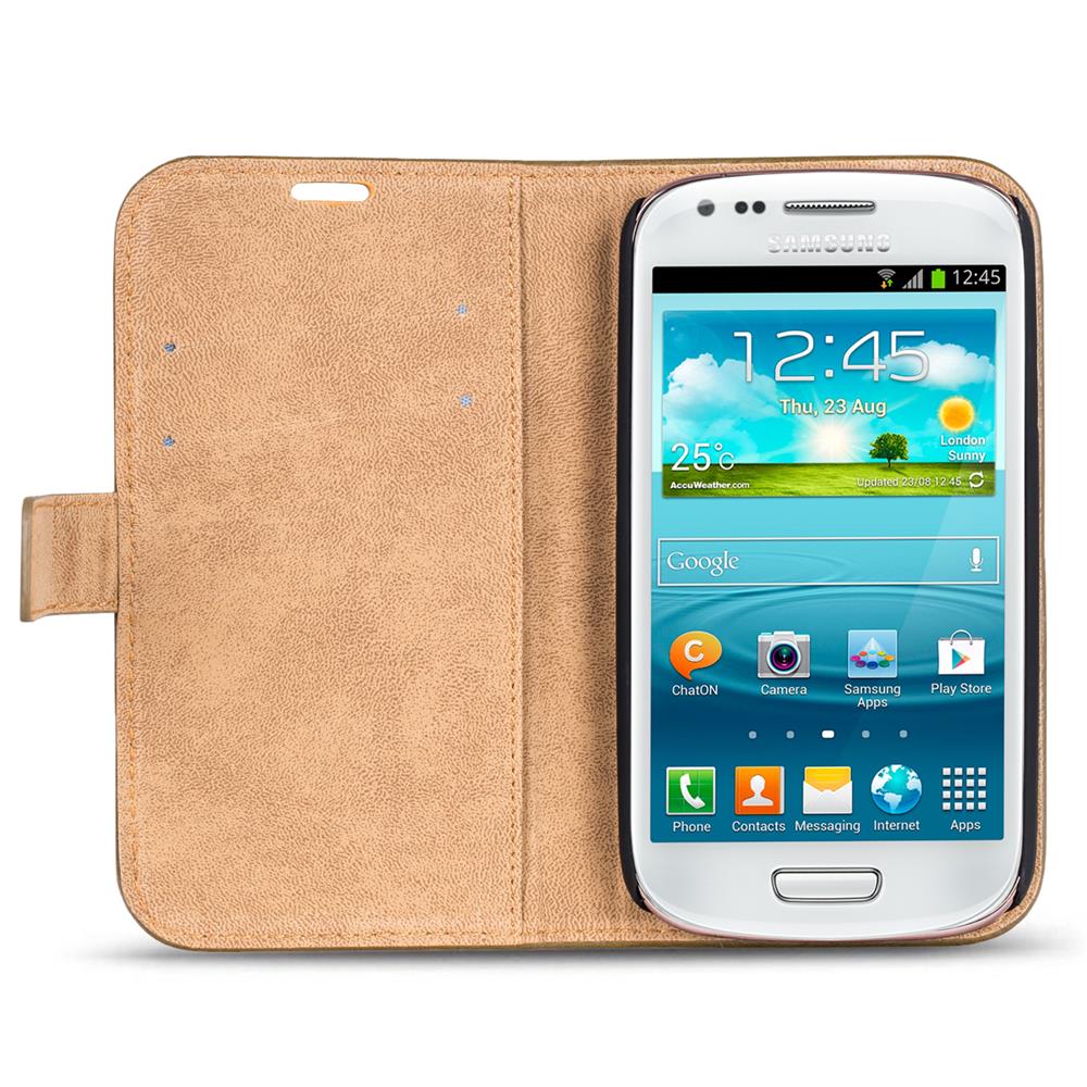 Retro Wallet für Samsung Galaxy S3 Mini in Mocca