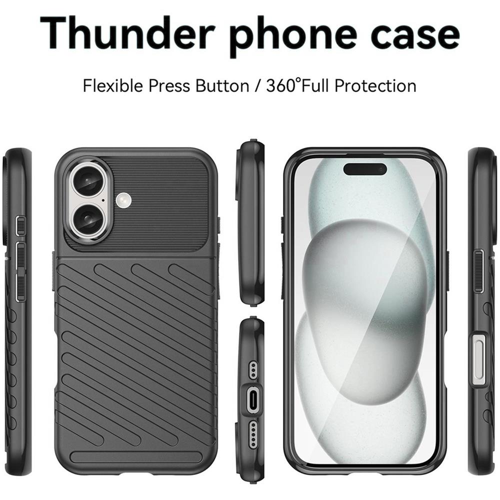 Thunder Case für Apple iPhone 16 Plus in Schwarz