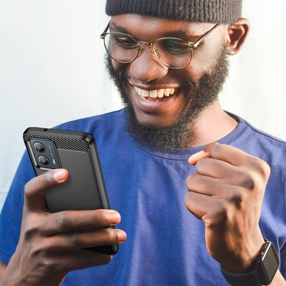 Carbon Brush TPU für Motorola Moto G53 5G in Schwarz