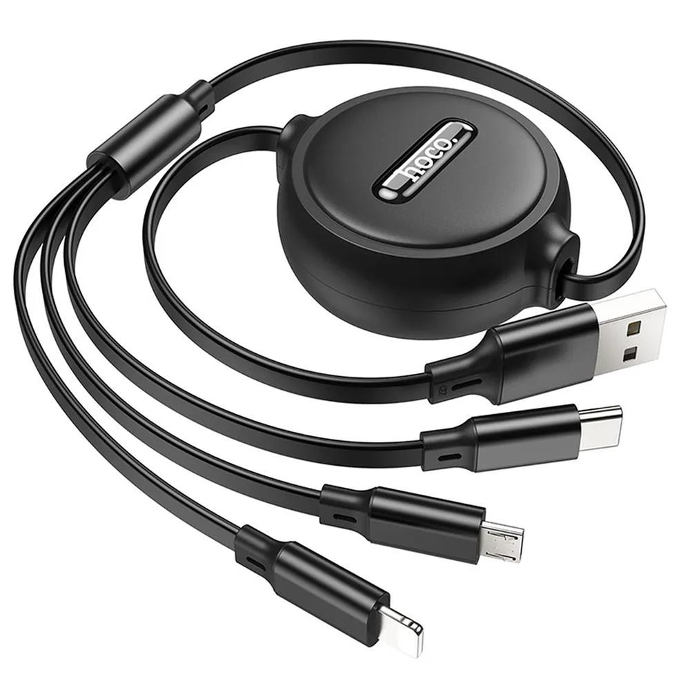 Hoco USB Kabel - X75 - 1 Meter in 3in1 - Schwarz