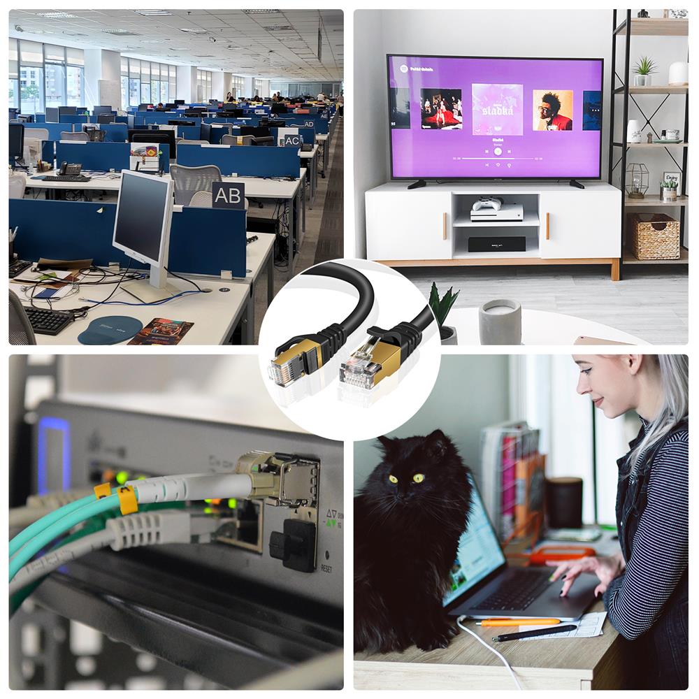 Patch RUND Kabel Cat7 - PC-700A - 8M in Schwarz