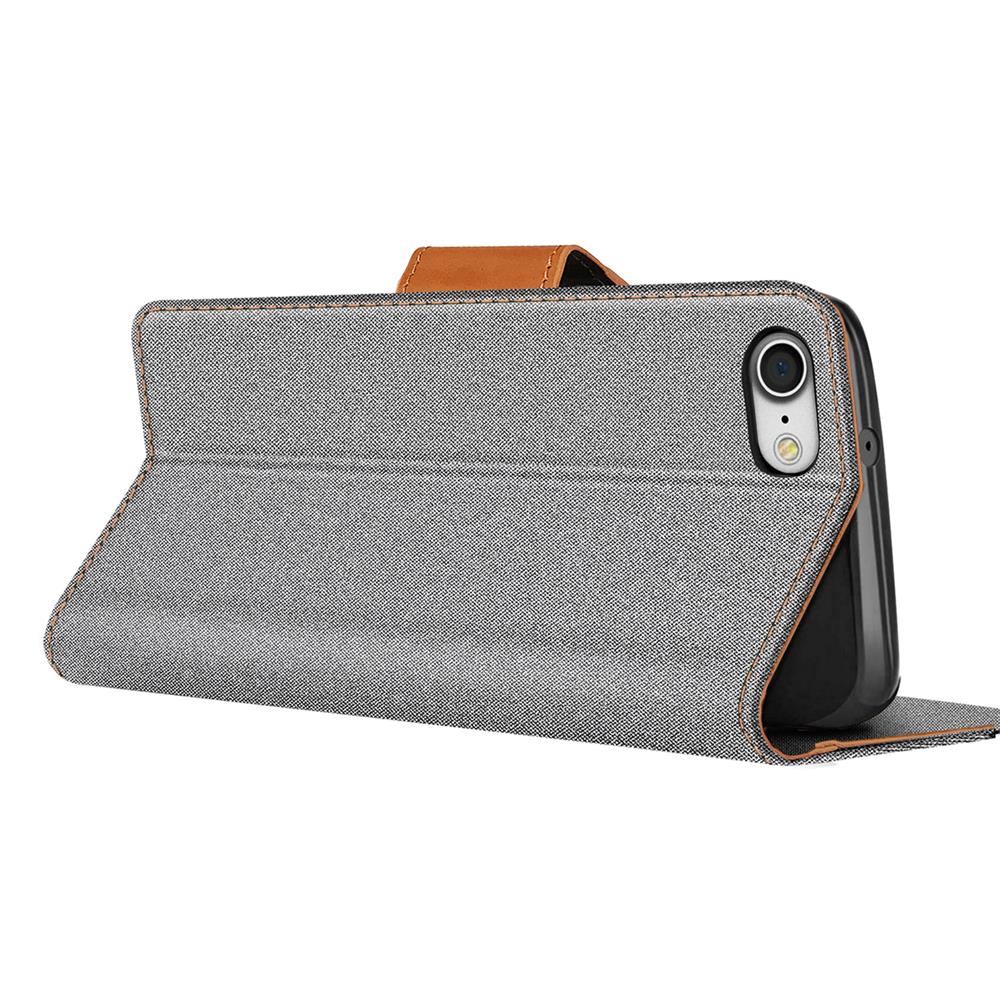 Textil Wallet für Apple iPhone 7 / 8 / SE 2 in Grau