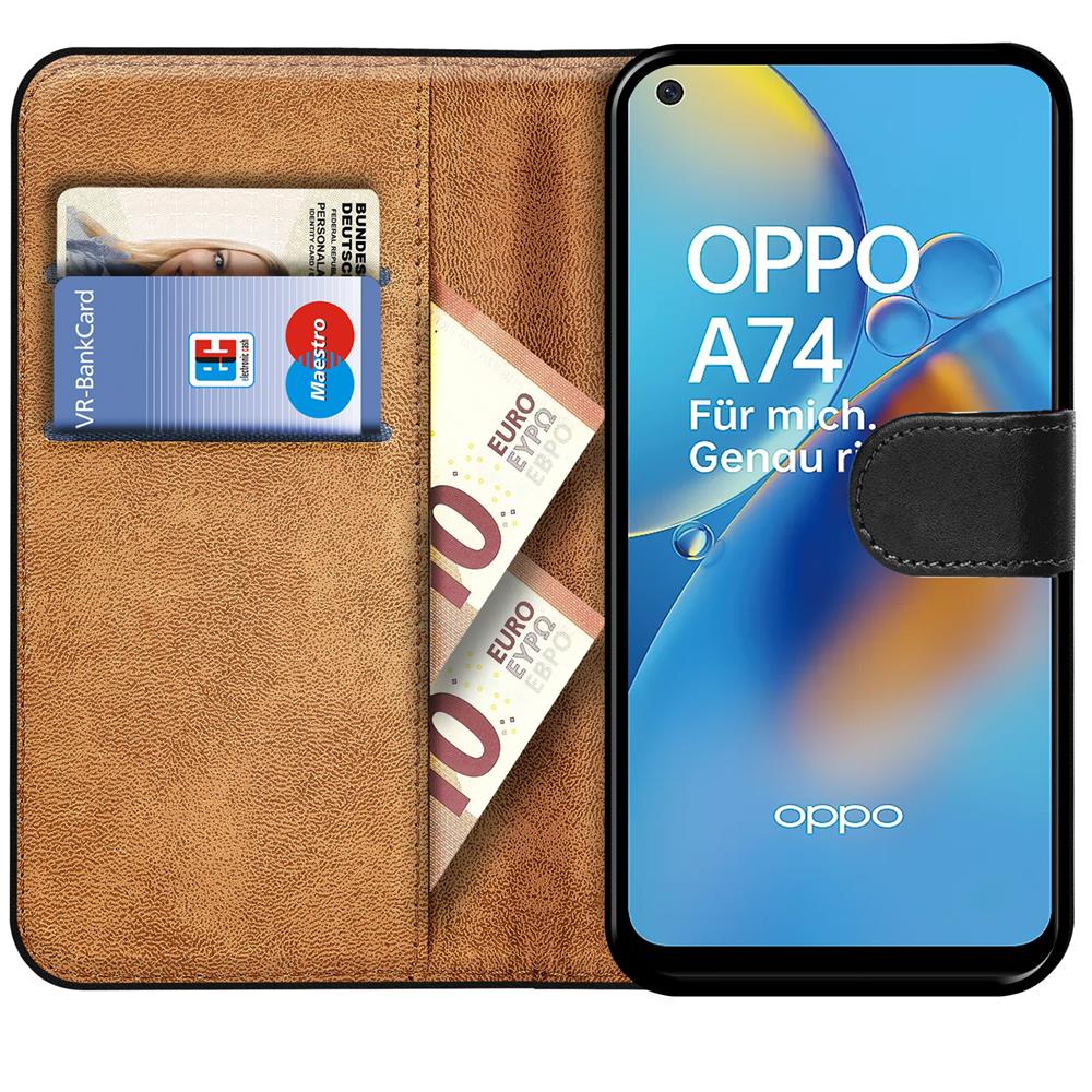 Basic Wallet für OPPO A74 4G in Schwarz