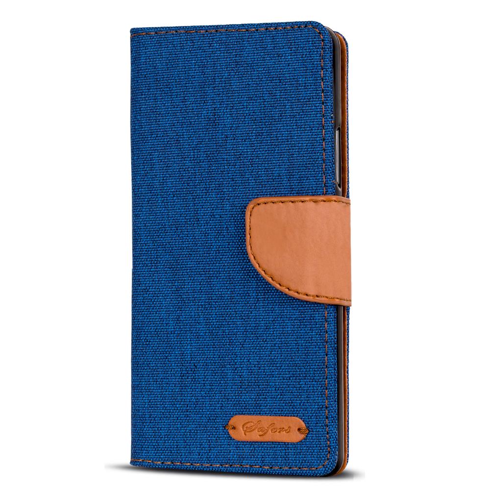 Textil Wallet für Wiko Tommy in Blau