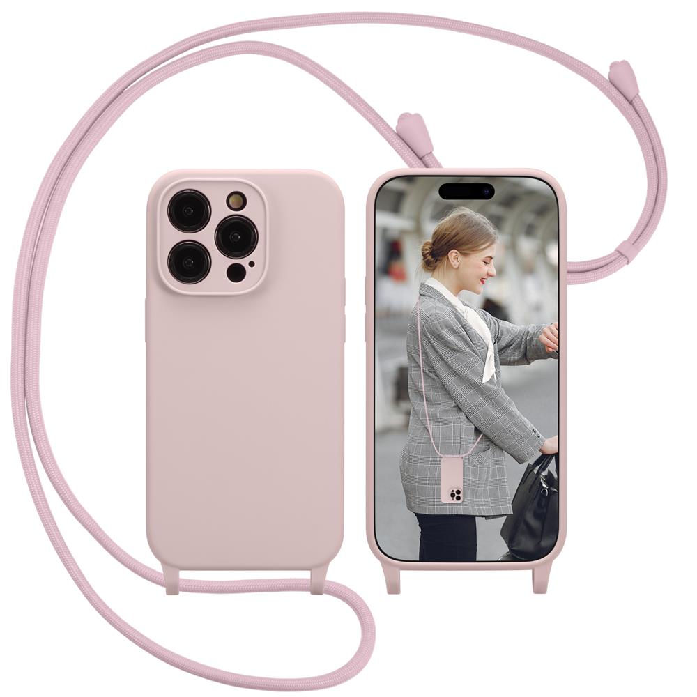 Connect Case Colour inkl. Kette für Apple iPhone 15 Pro Max in Creme