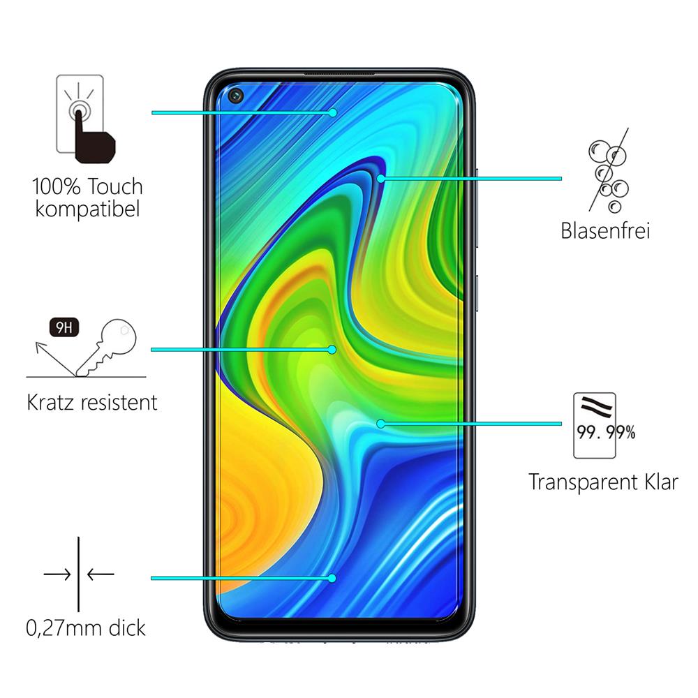 Glas 2in1 für Xiaomi Redmi Note 9