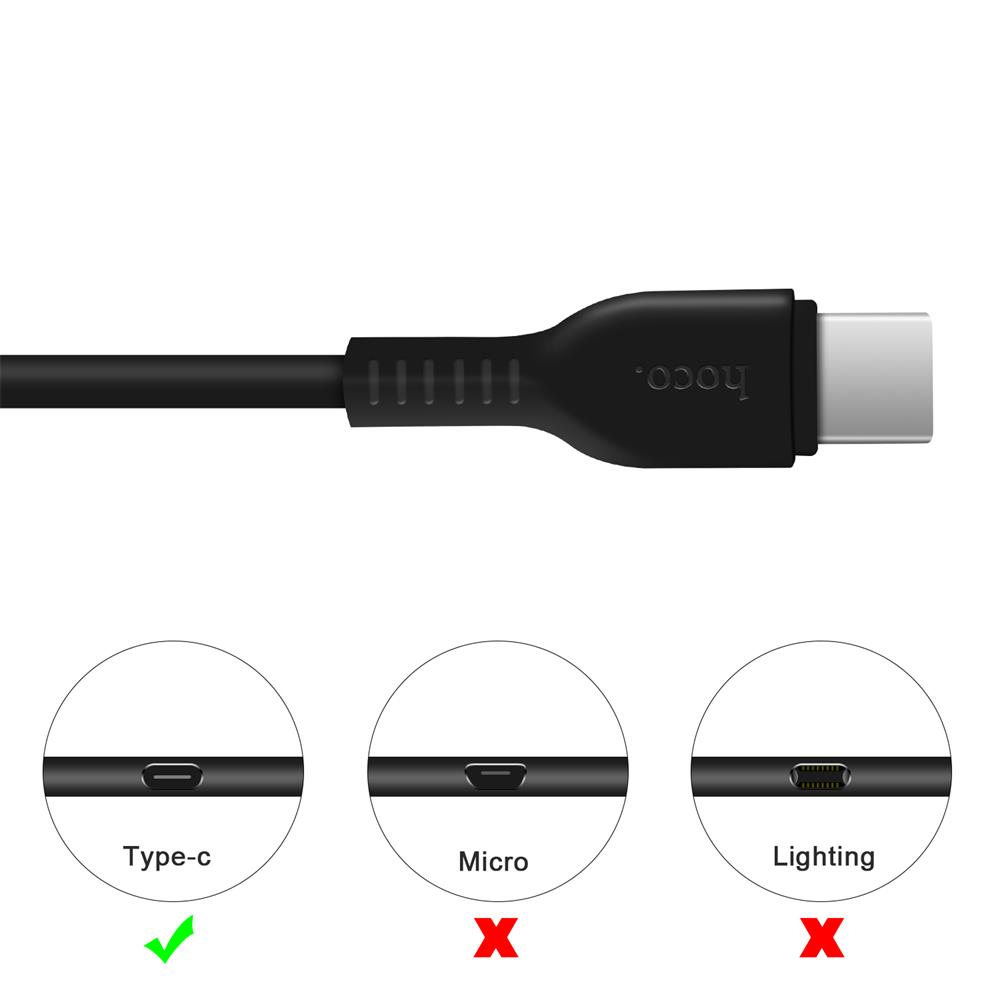 Hoco USB Kabel - X20 Type C - 3M in Schwarz