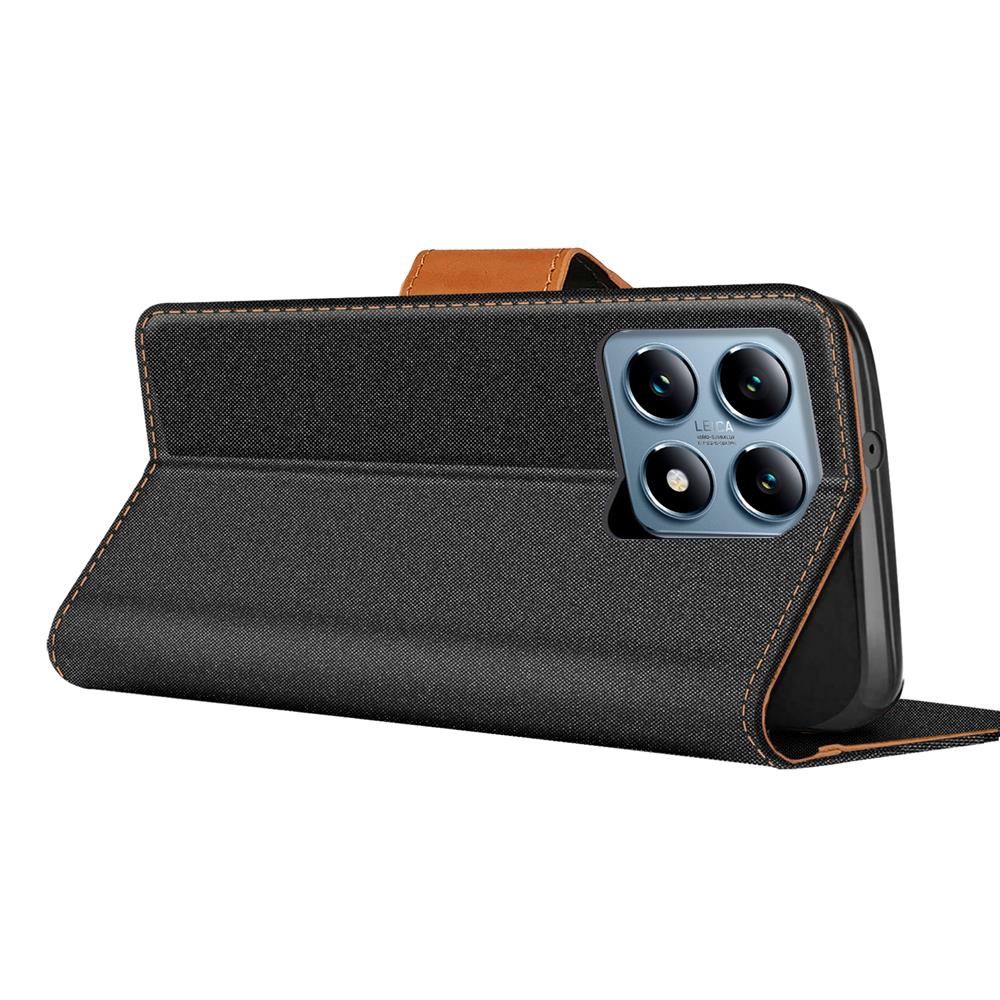 Textil Wallet für Xiaomi 14T Pro in Schwarz