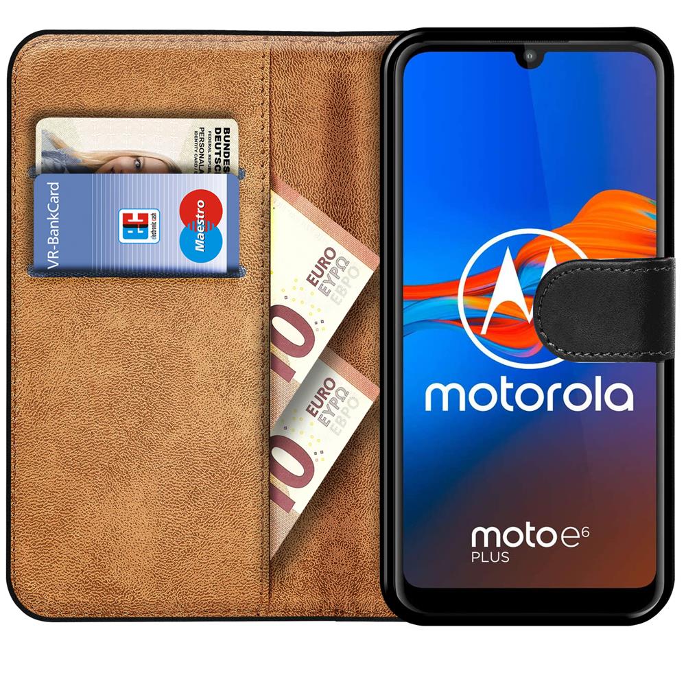 Basic Wallet für Motorola Moto E6 Plus in Schwarz
