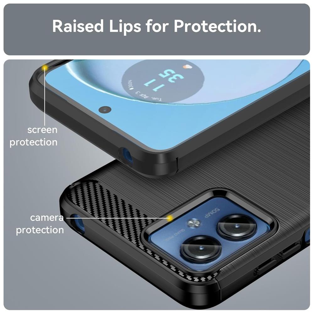 Carbon Brush TPU für Motorola Moto G54 5G in Schwarz