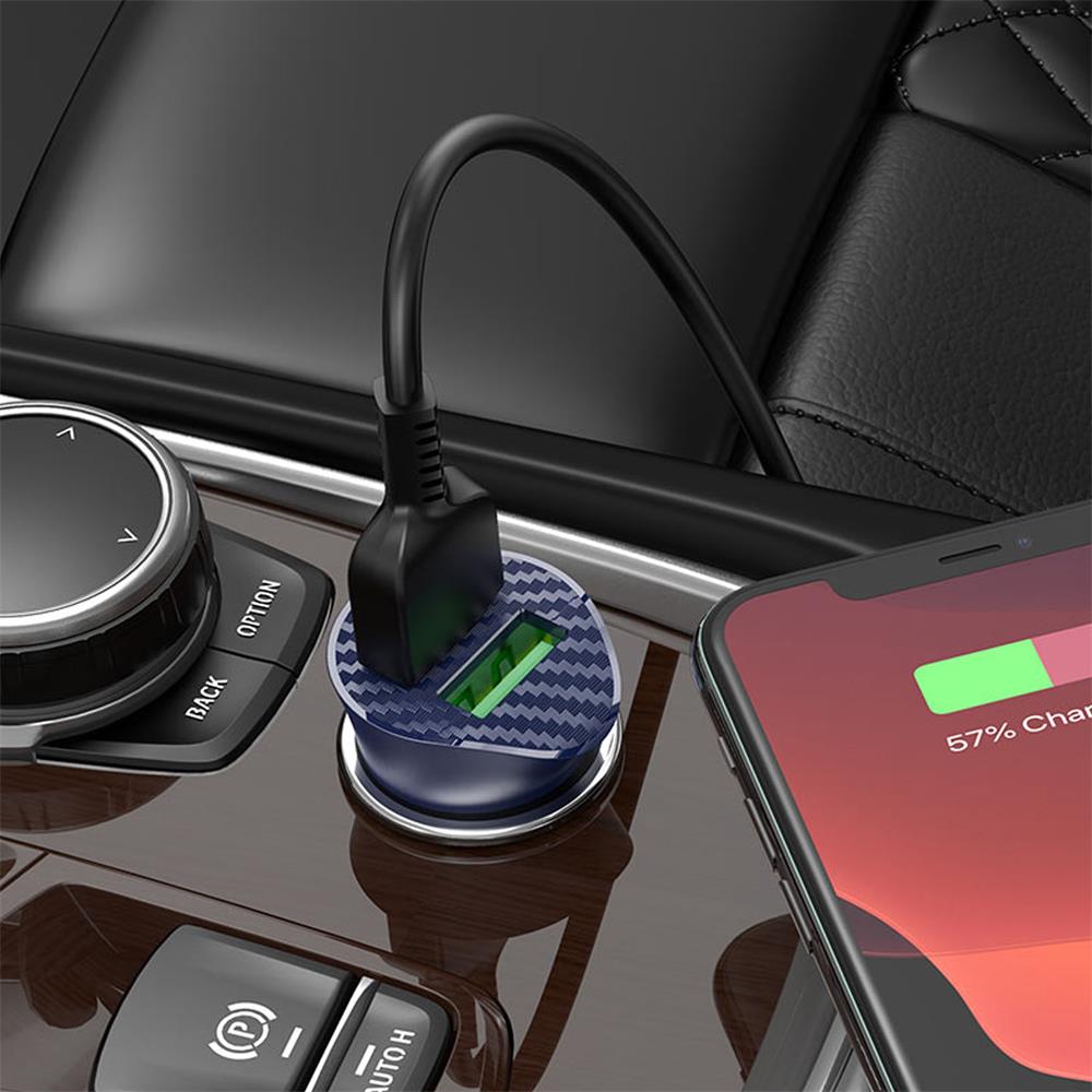 Kfz-Ladegerät Hoco - Z39 microUSB in Blau