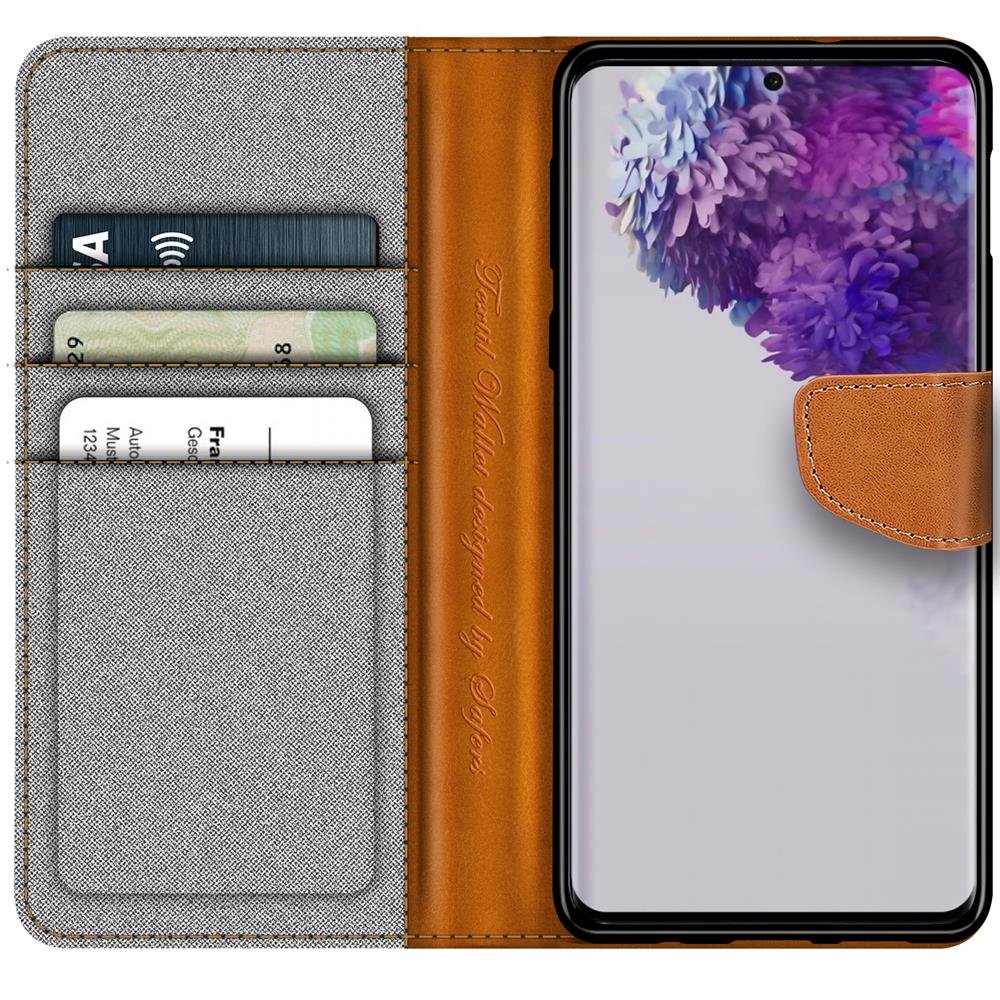 Textil Wallet für Samsung Galaxy S20 Ultra in Grau