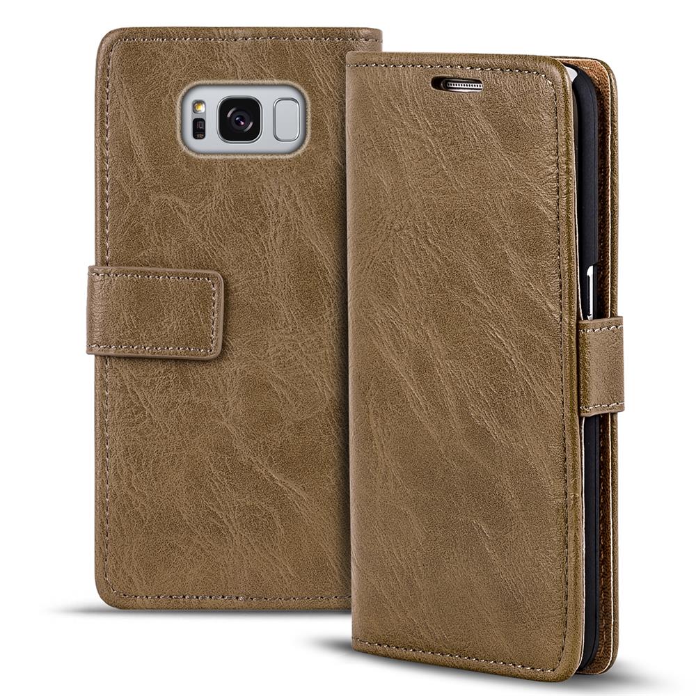 Retro Wallet für Samsung Galaxy S8 Plus in Mocca