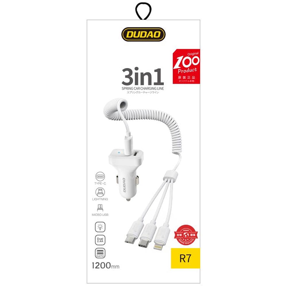 Dudao Kfz-Ladegerät 3in1 - R7 - Weiss