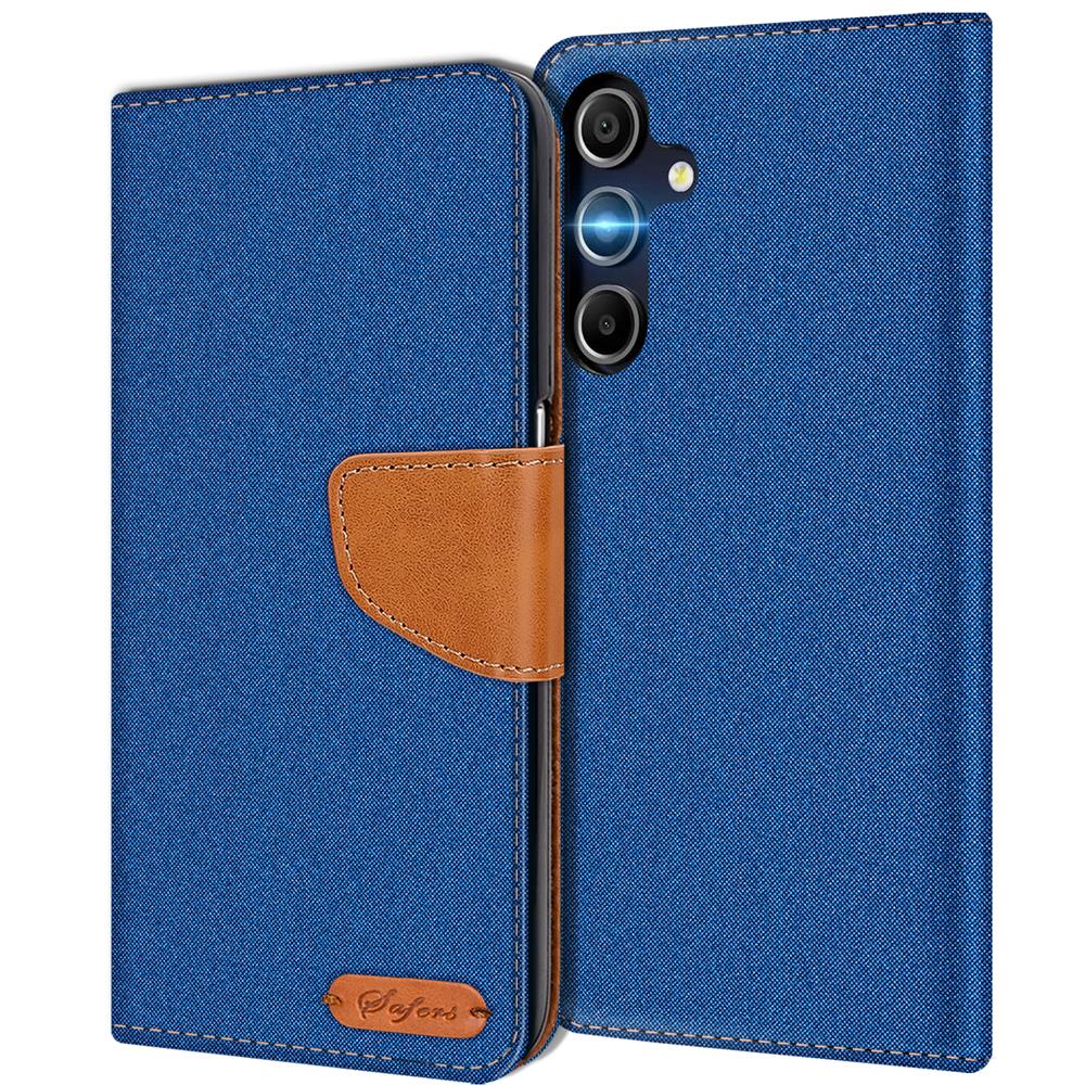 Textil Wallet für Samsung Galaxy A55 5G in Blau