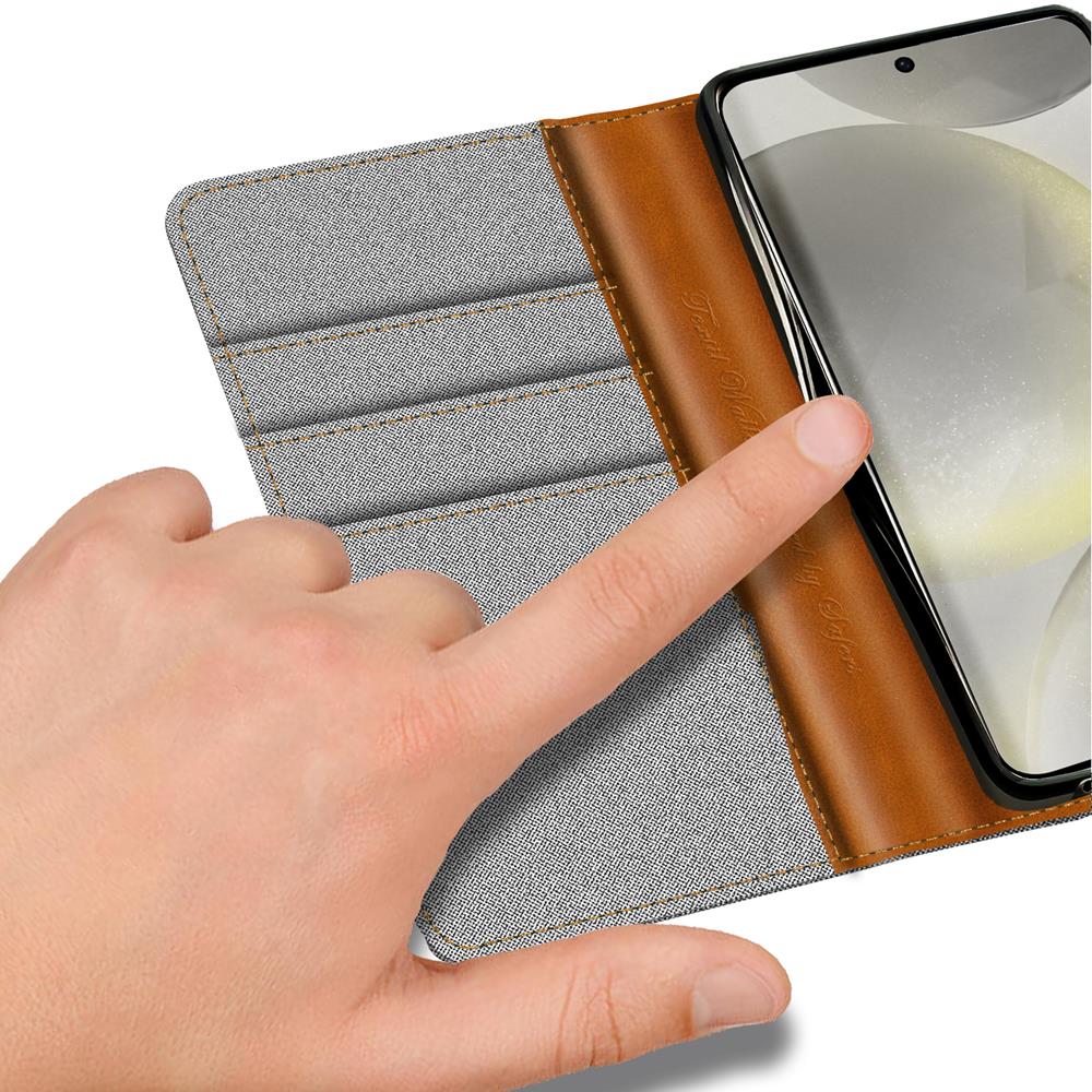 Textil Wallet für Samsung Galaxy S24 FE in Grau