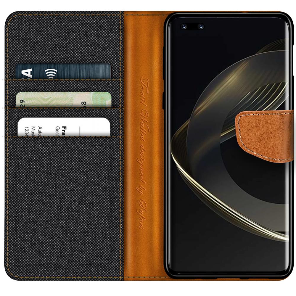 Textil Wallet für Huawei Nova 11 Pro in Schwarz