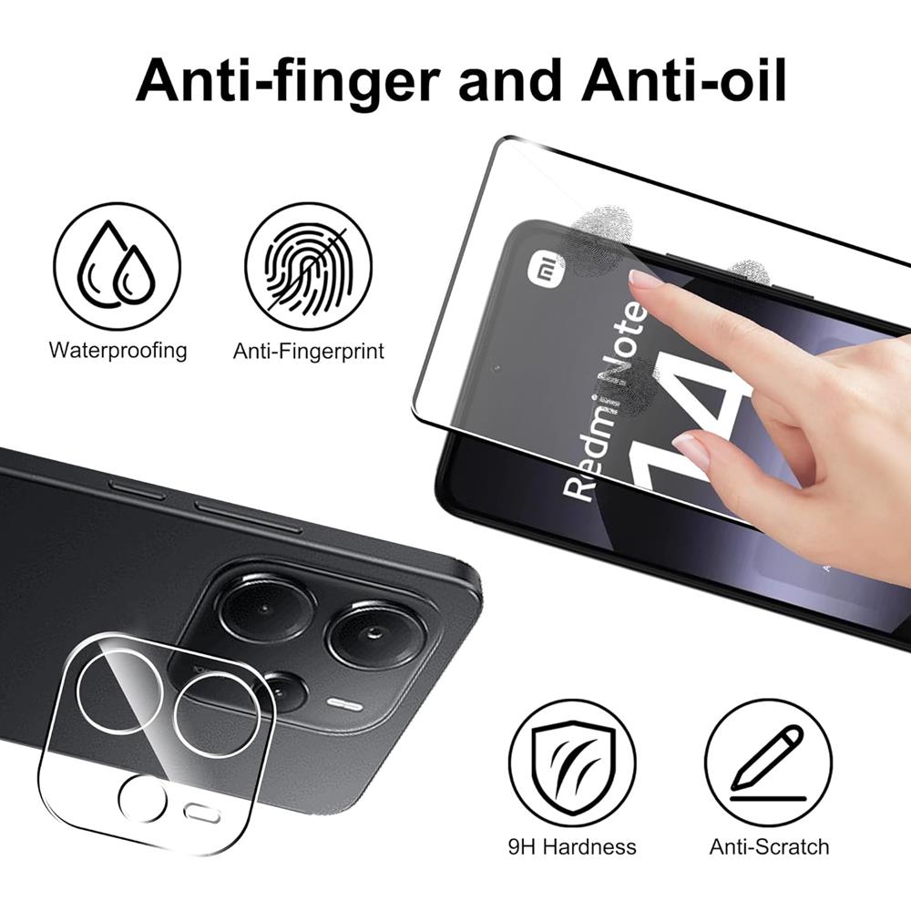 4in1 Glas Set für Xiaomi Redmi Note 14 (4G)