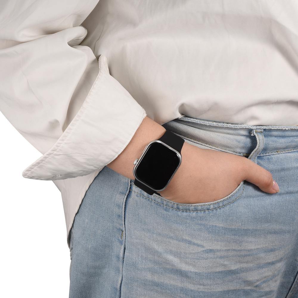 Silikonarmband Butterfly Apple Watch 1-11/SE1-3/Ultra1-3 - 42/44/45/49mm in Schwarz - Größe L