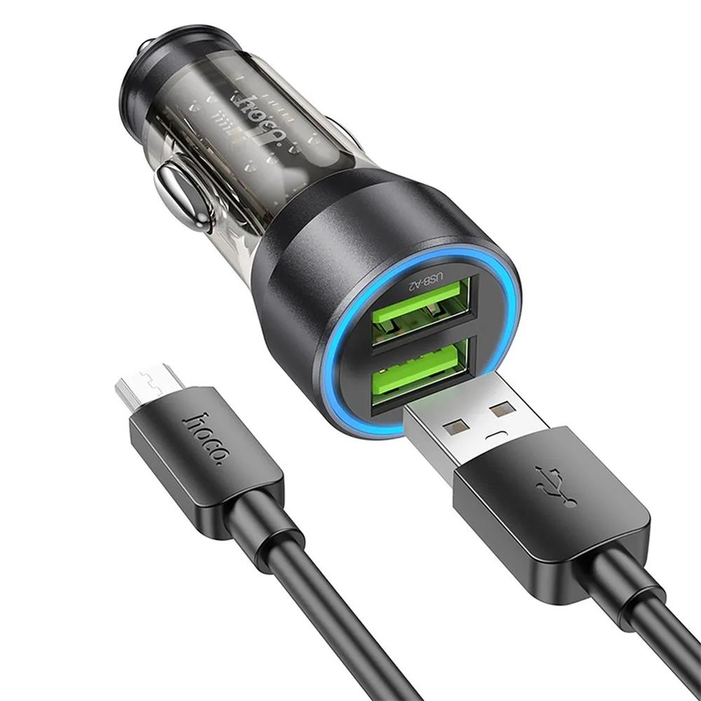 Hoco Kfz-Ladegerät - NZ12 microUSB in Schwarz