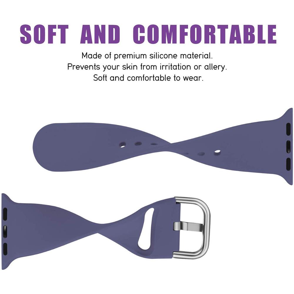 Fitnessarmband TPU für Apple Watch 1-9 - 42/44/45 - Gr. S in Grau