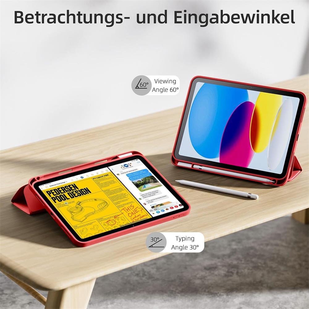 Smart Cover für Apple iPad 10.2 2019 in Rot Smart Cover für Apple iPad Pro 13 2024 in Rot