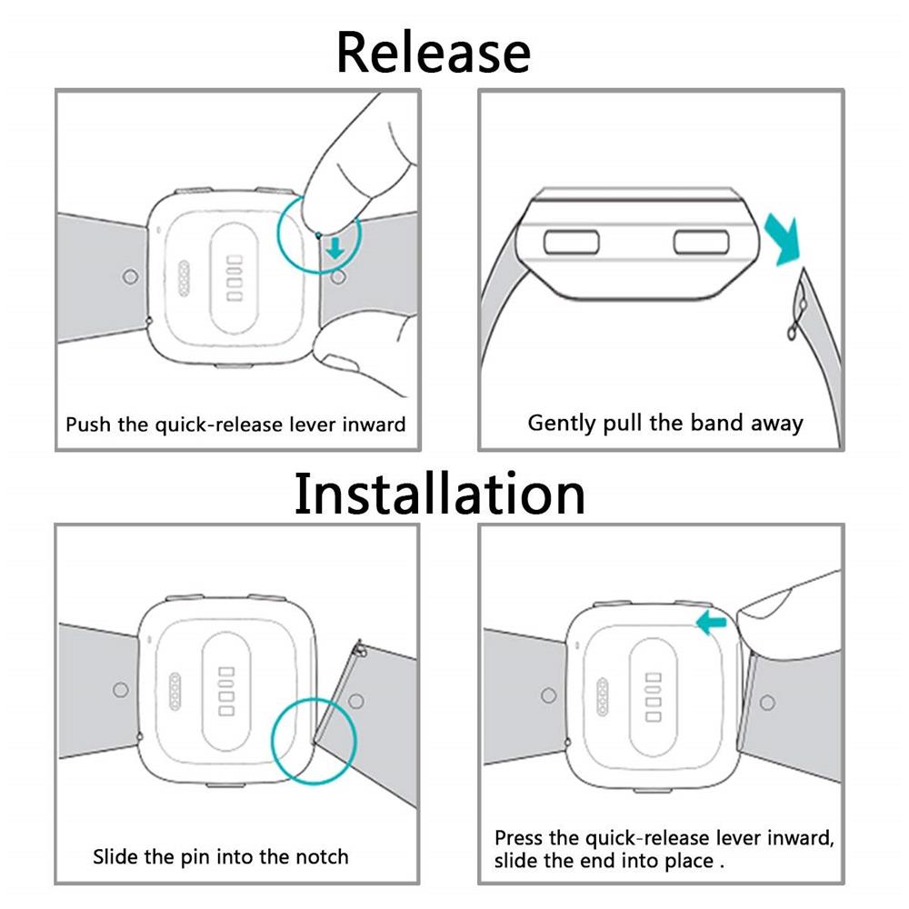 Fitnessarmband TPU für Fitbit Versa / Lite - Größe S in Rot