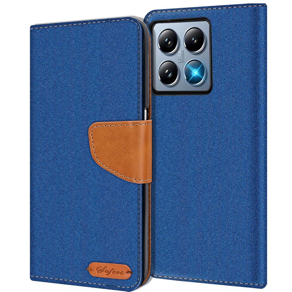 Textil Wallet für Xiaomi 14T Pro in Blau