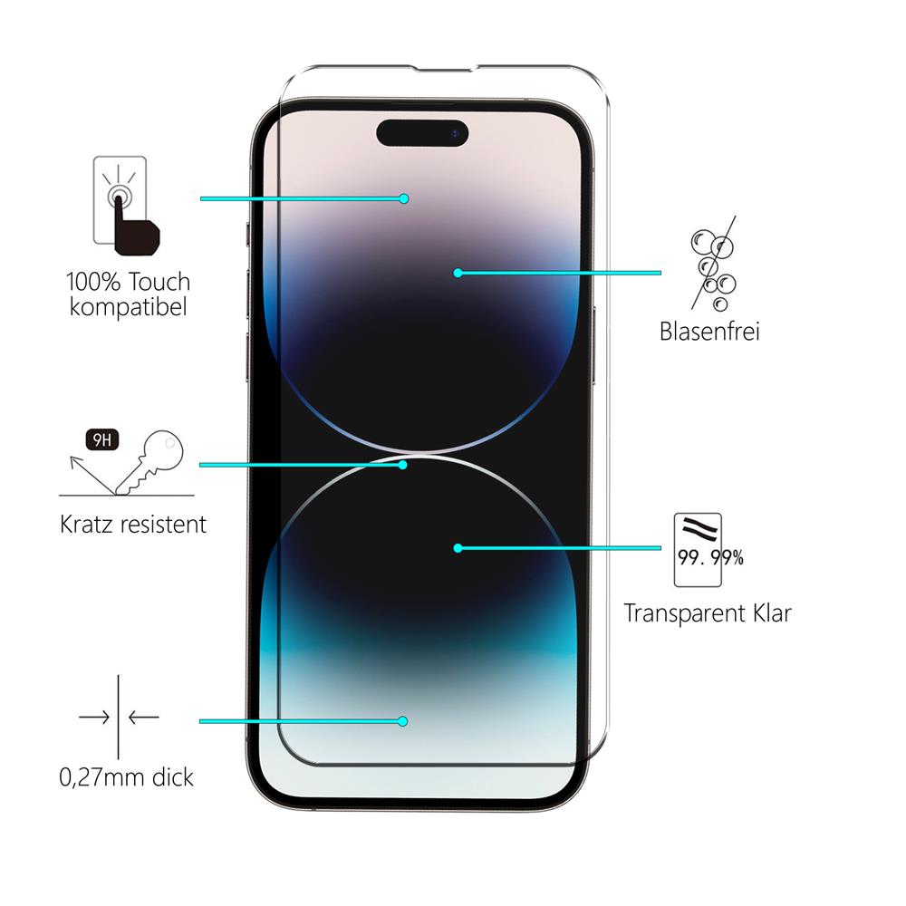 4in1 Glas Set für Apple iPhone 14 Pro