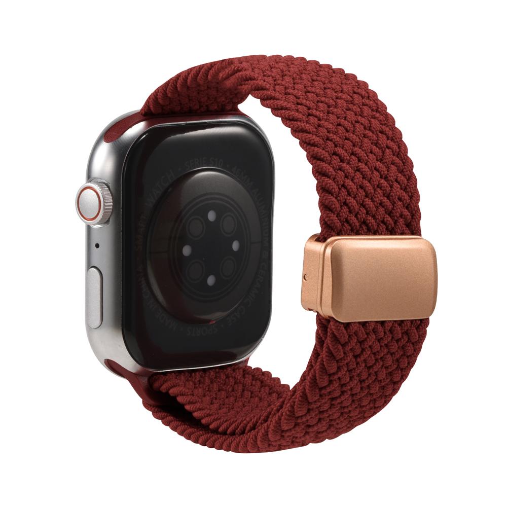 Loop Nylonarmband für Apple Watch 1-11/SE1-3/Ultra1-3 - 42/44/45/49mm in Weinrot - Universal