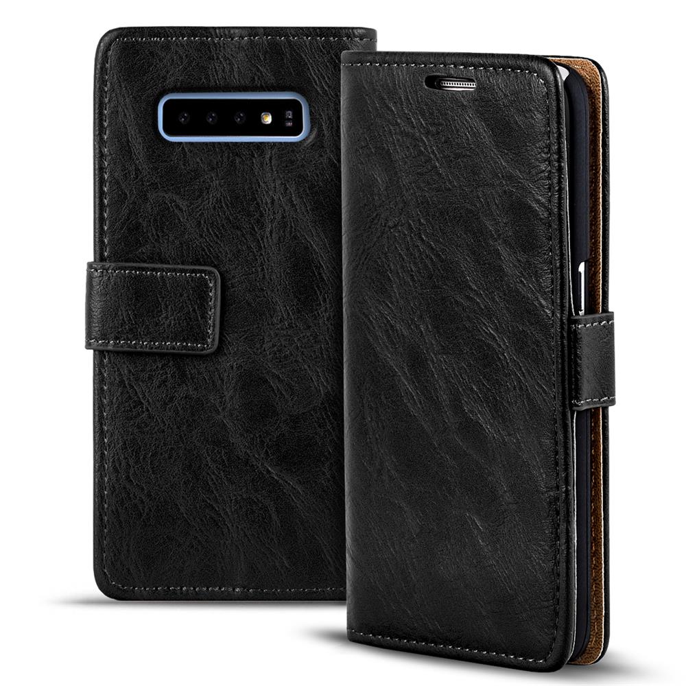 Retro Wallet für Samsung Galaxy S10e in Schwarz